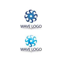 Wellen und blaues Wasser Strand Logo und Symbole Vorlage Icons App vektor