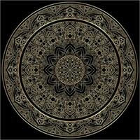 mehndi Henna Zeichnung kreisförmig Mandala Muster zum Tätowierung, Dekoration Prämie Produkt Poster oder malen. dekorativ Ornament im ethnisch orientalisch Stil. Gliederung Gekritzel Hand zeichnen Illustration. vektor