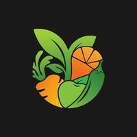 mat och frukt logotyp design vektor