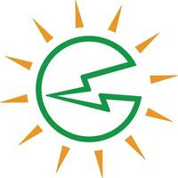 Solar- Leistung Logo Design vektor