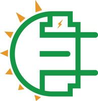 sol- kraft logotyp design vektor