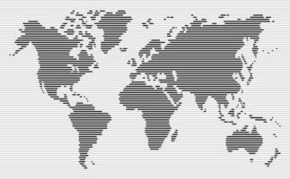 horisontell linje värld Karta vektor och illustration