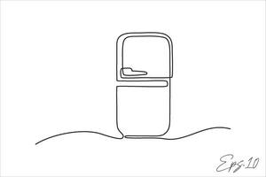 Kühlschrank kontinuierlich Linie Vektor Illustration