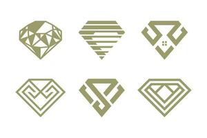 diamant logotyp design vektor samling med kreativ element begrepp