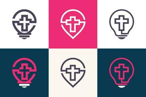 Kirche Symbol Logo Design Vektor Sammlung mit kreativ Element Konzept