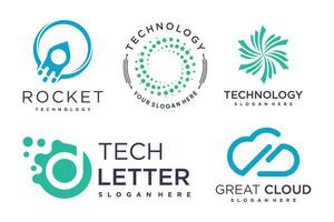 Technologie Logo Design Vektor Sammlung mit kreativ Element Konzept