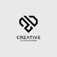 kreativ Stil zu Brief Logo Design Vorlage mit Diamant gestalten Symbol vektor