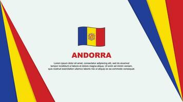 Andorra Flagge abstrakt Hintergrund Design Vorlage. Andorra Unabhängigkeit Tag Banner Karikatur Vektor Illustration. Andorra Flagge