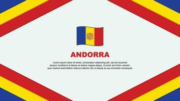 Andorra Flagge abstrakt Hintergrund Design Vorlage. Andorra Unabhängigkeit Tag Banner Karikatur Vektor Illustration. Andorra Vorlage