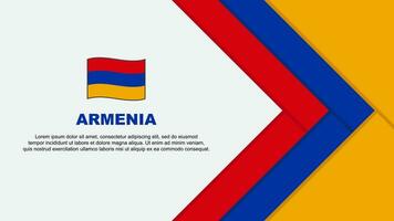Armenien Flagge abstrakt Hintergrund Design Vorlage. Armenien Unabhängigkeit Tag Banner Karikatur Vektor Illustration. Armenien Karikatur