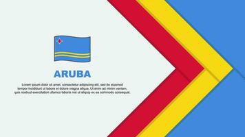 Aruba Flagge abstrakt Hintergrund Design Vorlage. Aruba Unabhängigkeit Tag Banner Karikatur Vektor Illustration. Aruba Karikatur