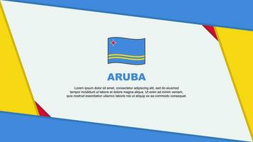 Aruba Flagge abstrakt Hintergrund Design Vorlage. Aruba Unabhängigkeit Tag Banner Karikatur Vektor Illustration. Aruba Unabhängigkeit Tag