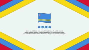 Aruba Flagge abstrakt Hintergrund Design Vorlage. Aruba Unabhängigkeit Tag Banner Karikatur Vektor Illustration. Aruba Vorlage