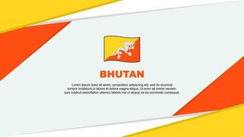 Bhutan Flagge abstrakt Hintergrund Design Vorlage. Bhutan Unabhängigkeit Tag Banner Karikatur Vektor Illustration. Bhutan