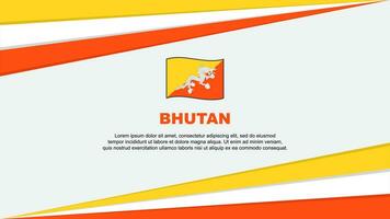 Bhutan Flagge abstrakt Hintergrund Design Vorlage. Bhutan Unabhängigkeit Tag Banner Karikatur Vektor Illustration. Bhutan Design