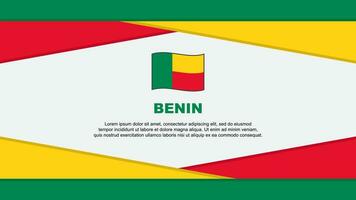 benin flagga abstrakt bakgrund design mall. benin oberoende dag baner tecknad serie vektor illustration. benin vektor