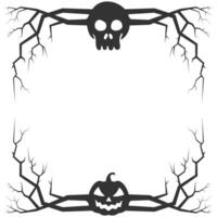 Halloween thematisch Rahmen Rand mit Halloween tot Baum und Spinne Netz vektor