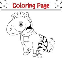 glücklich Weihnachten Tier Färbung Buchseite. schwarz und Weiß Vektor Illustration zum Färbung Buch