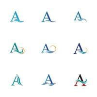 ein Brief Welle Logo Vorlage Vektor Illustration