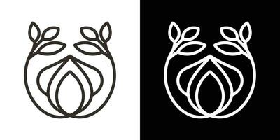 logotyp design blomma abstrakt linje ikon vektor illustration