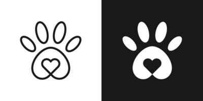 kreativ Logo Linie Tier Haustier und Liebe Design Symbol Vektor Illustration