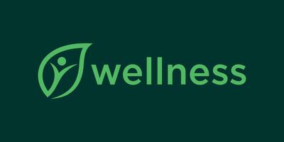 Blatt und Menschen Logo Wellness Vektor Illustration