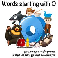 Wörter, die mit Buchstabe O beginnen vektor