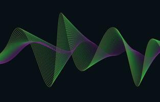 abstrakter hintergrund, linienwellenelement, schallspektrum-equalizer-tapete, vektorfuturistische partikeltechnologieillustration. vektor