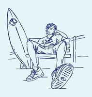 Vektor Illustration von Surfer ruhen.