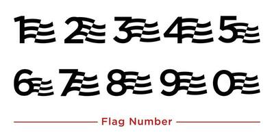 Flagge Nummer Logo Vorlage, Flagge Nummer Vektor Elemente, Flagge Nummer Symbol 1,2,3,4,5,6,7,8,9,0