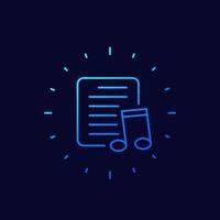 Playlist-Liniensymbol für Apps und Web vektor