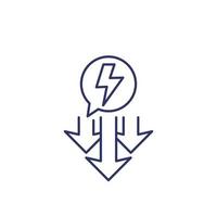 Symbol für die Verringerung des Stromverbrauchs vektor