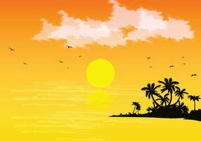 schön Sonnenuntergang Strand Illustration Hintergrund, Natur, Aussicht vektor
