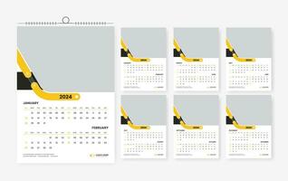 2024 kalender design mall, sex sida 2024 modern skriva ut redo kalender design mall vektor