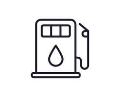 Single Linie Symbol von Gas Bahnhof auf isoliert Weiß Hintergrund. hoch Qualität editierbar Schlaganfall zum Handy, Mobiltelefon Apps, Netz Design, Webseiten, online Geschäfte usw. vektor