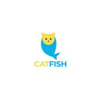 Katze und Fisch kombiniert modern Logo Design Vektor Vorlage