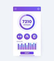Fitness-App mobiles UI-Design, Vektor