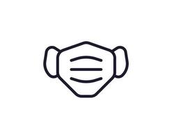 Schutzmaske Vektor Linie Symbol. Prämie Qualität Logo zum Netz Websites, Design, online Geschäfte, Firmen, Bücher, Anzeige. schwarz Gliederung Piktogramm isoliert auf Weiß Hintergrund