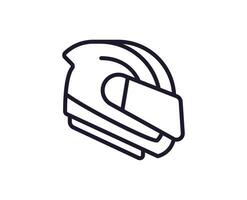 Single Linie Symbol von Helm auf isoliert Weiß Hintergrund. hoch Qualität editierbar Schlaganfall zum Handy, Mobiltelefon Apps, Netz Design, Webseiten, online Geschäfte usw. vektor