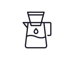 Kaffee Topf Vektor Linie Symbol. Prämie Qualität Logo zum Netz Websites, Design, online Geschäfte, Firmen, Bücher, Anzeige. schwarz Gliederung Piktogramm isoliert auf Weiß Hintergrund