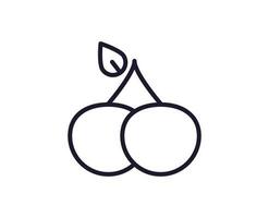 Obst unterzeichnen. minimalistisch isoliert Zeichen im Linie Stil. perfekt zum Shops, Geschäfte, Netz Websites, Anzeigen, ui. editierbar Schlaganfall. Vektor isoliert Symbol von Kirsche