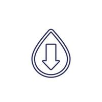 Symbol für niedrigen Wasserstand, Linie Vektorgrafiken vektor