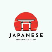 japansk traditionell kultur toriien logotyp design kreativ aning vektor