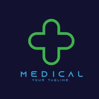 minimal medicinsk sjukhus sjukvård logotyp vektor mall