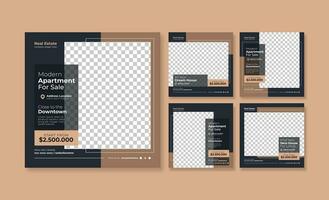 minimalistisk lägenhet social media posta mall vektor