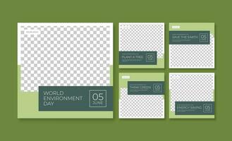 värld miljö dag social media posta mall vektor