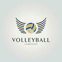 volleyboll med en vingar logotyp ikon vektor design, illustration av volleyboll mästerskap
