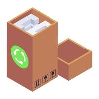 Recyclingbox und Wiederaufbereitung vektor