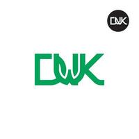 Brief dwk Monogramm Logo Design vektor