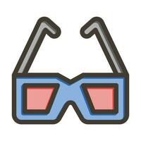 3s glasögon vektor tjock linje fylld färger ikon för personlig och kommersiell använda sig av.